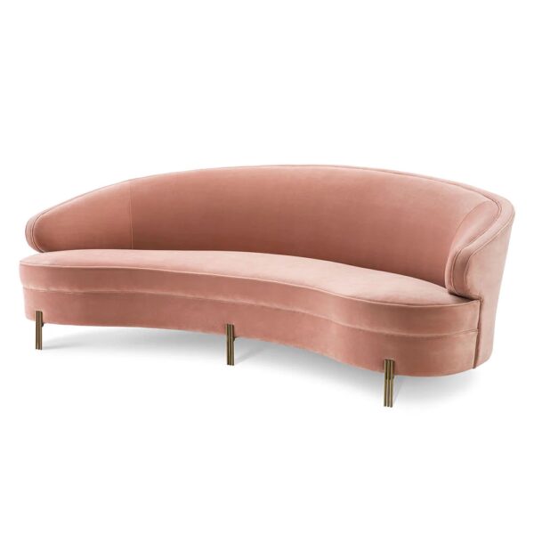 Canapea roz din catifea Pierson Eichholtz