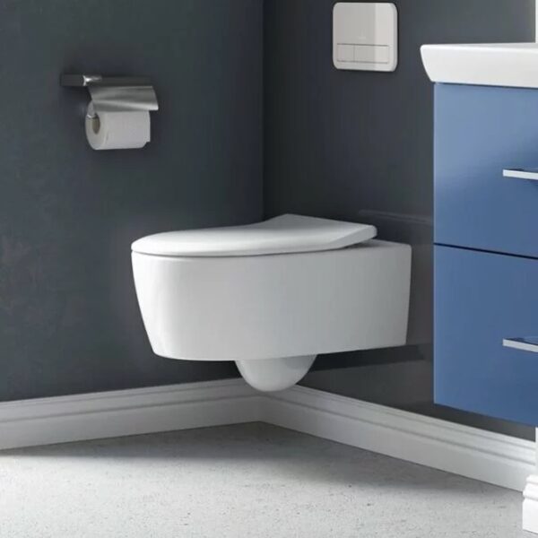 Set vas wc suspendat Avento Direct Flush cu capac slim soft close VILLEROY&BOCH